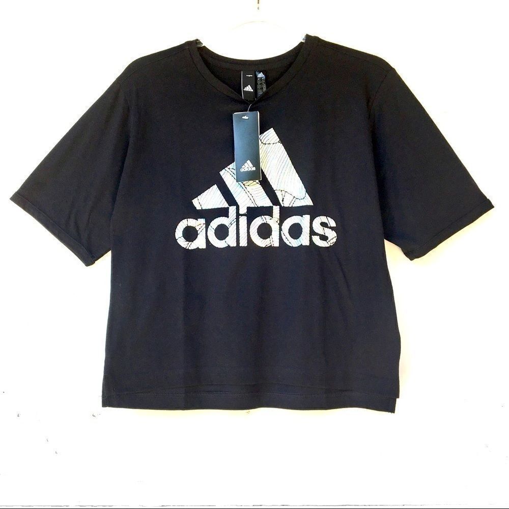 Adidas New Iridescent Short Sleeve Crop Top XS